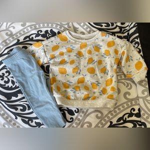 EUC Carter’s Just One You lemon shirt & pant outfit